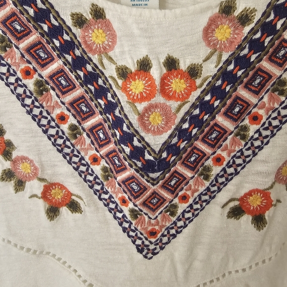 Sundance Idlewild Embroidered 100% Linen Floral Tank Top Size M - Picture 2 of 5